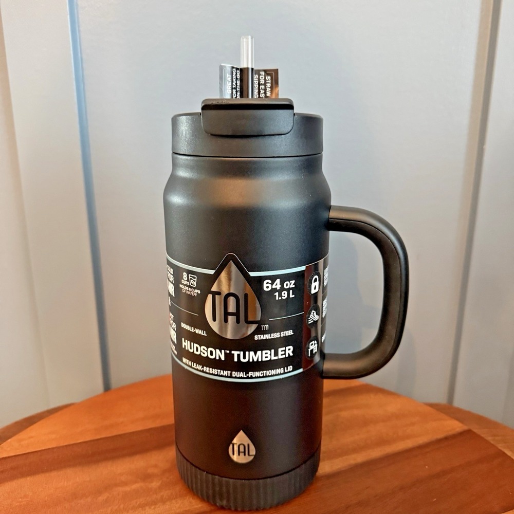 TAL Hudson Tumbler 64 oz Black Stainless Steel Insulated Handle Lid Leakproof